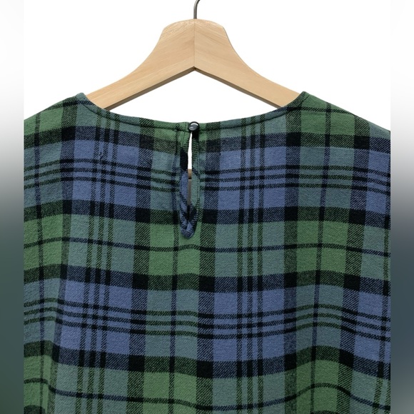 New! Abound flannel tiered plaid 3/4 sleeve dress, cotton, women's small - Picture 6 of 9